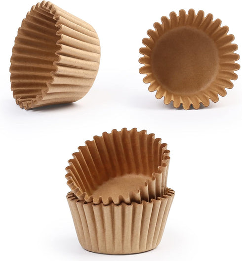 LotFancy Mini Natural Cupcake Liners: 500Pcs Greaseproof Paper Muffin Baking Cups, Unbleached, No Smell