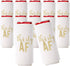 Thirty AF Can Coolers, 30th Birthday Party Coolies, Set of 12, White and Gold Dirty 30 Birthday Decoration