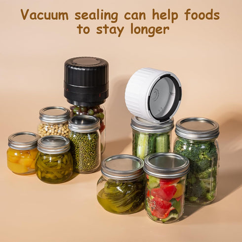 Fully Automatic Mason Jar Vacuum Sealer Kit, Electric Jar Vacuum Sealer for Canned Foods, Must-Have for Pantry Canning