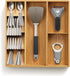 Joseph Joseph DrawerStore Compact Utensil Organizer for Kitchen Drawer, Silverware Flatware Tray, Large, Bamboo