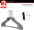 MAWA by Reston Lloyd Silhouette Series Non-Slip Clothes Hanger with Bar & Hook for Pants and Skirts, Set of 5, Silver