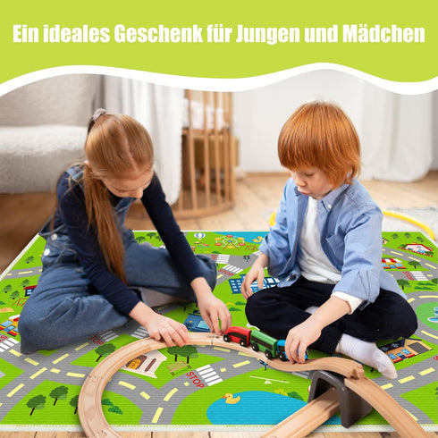 4x6 3-12 (KR1, 4x6ft) Ft Kids Rug Car Play Mat Car Rug for Playroom, Kids Educational City Traffic Road Map Fun Carpet