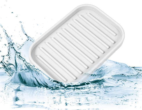 VOCOSTE Soap Dish: Soap Cleaning Storage to Keep Soap Dry for Home Bathroom Kitchen, Silicone, Light Gray