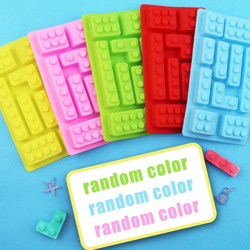 Mivofun 3 Pcs Building Block Moulds, Silicone Molds for Ice Cube Candy, 12 Shapes for Children Baking