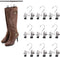 Double Adjustable Clips Boots Hangers, Space Saving Boots Socks Bags Hanging Clips Boot Organizer, Set of 9