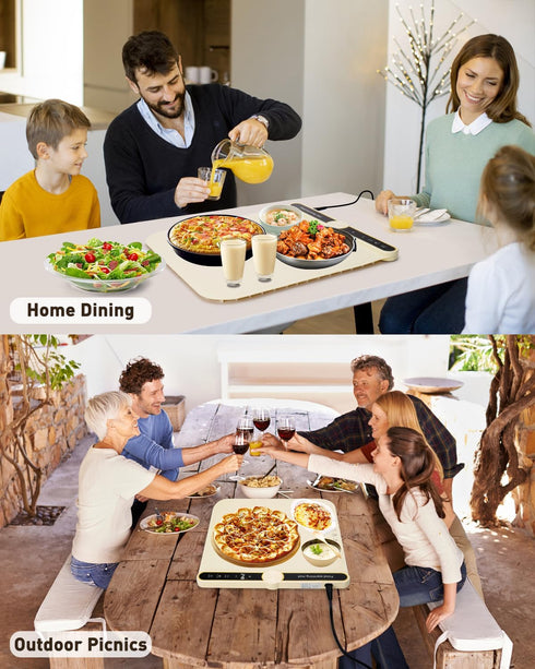 Countertop 7 4H 8s, Food Warming Mats for - Warming Trays for Buffets Party, Silicone Electric Warmer with Level Temp