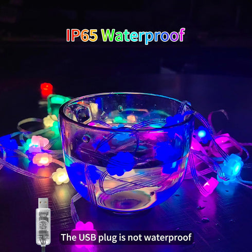 33FT 66 Smart Flower Fairy Lights, LED String Light, Halloween Lights Outdoor for Party with App, Music Sync,Group