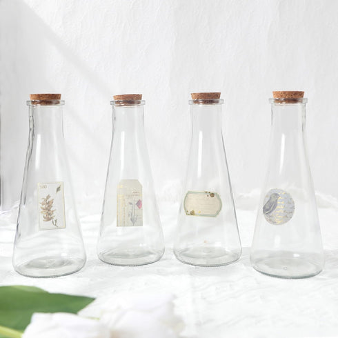 Magic Season Decorative Glass Bottles with Cork Stoppers, 2 Pcs (12 fl oz. Tapered Bottles)