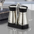 Lonffery Salt and Pepper Shakers Set, Stainless Steel Salt Containers with Glass Bottle, Set of 2