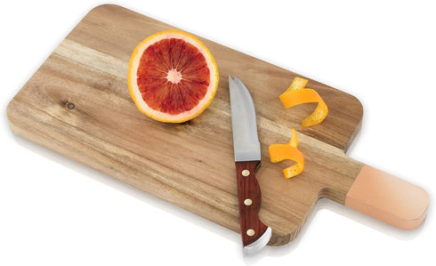Viski Bartender Knife, 7 Inch, Acacia Wood Handle, Double Tipped Stainless Steel Blade, Set of 1