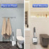 Toilet Brush and Holders, Refillable Wall Mount Silicone Toilet Brush with Ventilated Holder for Bathroom