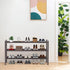 3 Closet,Hallway,Entryway,Small 34.2"x11"x20" Haddockway Long Tier Bamboo Shoe Rack Storage Organizer,Multifunctional