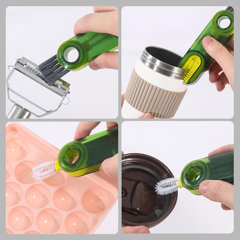 3 in 1 Cup Lid Gap Cleaning Brush Set, Multifunctional Insulation Bottle Cleaning Tools, Tiny Silicone Cup Holder
