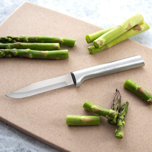 Rada Cutlery Regular Paring Knife (R101), 3.25" Stainless Steel Blade, Silver Handle, Made in USA