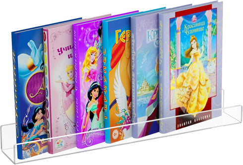 NIUBEE Acrylic Invisible Floating Bookshelf 24 inch,Kids Clear Wall Bookshelves Display Book