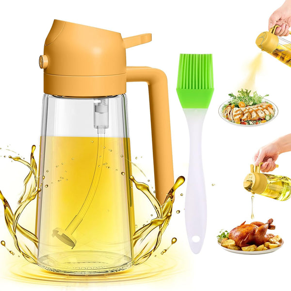 YOUSHEME 2 in 1 Glass Oil Sprayer & Dispenser,2024 New 2-in-1 Olive Oil