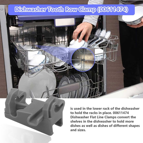 1 PCS Replacement for LG Dishwasher Parts: 00611474 Rack Clips, Tine Clip Replacement Part 1559846 AP4355082 PS8727386