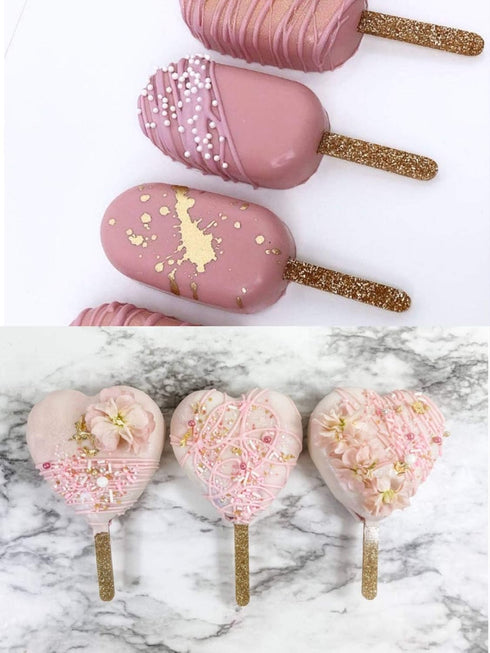 20 Pcs Acrylic Popsicle Sticks for Cakesicle Ice Creamsicle Candy Apple (Mirror Gold)