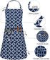 Kitchen Cooking Aprons with 3 Pockets - Cotton Adjustable Professional Grade Chef Apron for BBQ & Grill (Blue)
