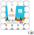 White Unscented Tea Lights, Smokeless & Dripless, Long Lasting Flames for Dinners & Events (Bulk Pack of 100)