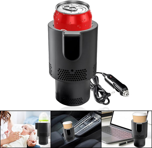 2 1 Car Cup Heater,Portable Warmer and Colder Auto Car Cup, LED Smart in Coffee Cup, Practical Car Refrigerator Cooler