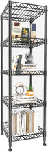 GIOTORENT 5 Tier Standing Shelving Metal Units, Adjustable Height Wire Shelf Display