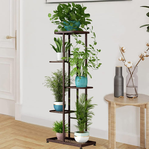 5 6 (5 6 LINZINAR Plant Stand Metal Tier Potted Multiple Flower Pot Holder Shelf Indoor Outdoor Planter Display