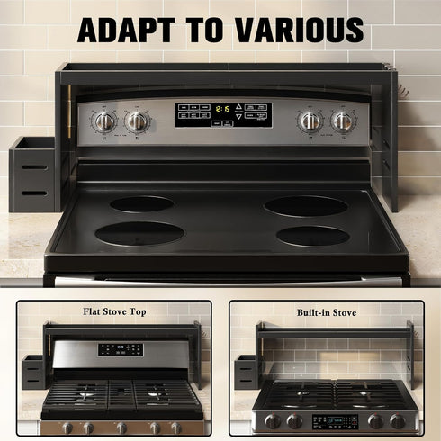 MAICHUAN 31in 6 Bamboo Stove Shelf, Spice Shelf for Kitchen Stove, Over the Stove Shelf, Stove Top Shelf for Back