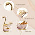 Decorative Gold Swan Base Holder with 6 Pcs Coffee Spoon Set, Creative Dessert Spoons