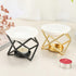 JuxYes Euro Metal Oil Burner Wax Warmer, Romantic Ceramic Tealight Candle Holder for Home Bedroom Décor
