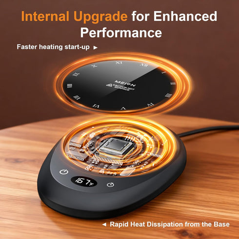 4 Settings 1-12H MEION Coffee Mug Warmer for Desk, Coffee Cup Warmer, Temp & Timer, Coffee Warmer with Auto Shut Off