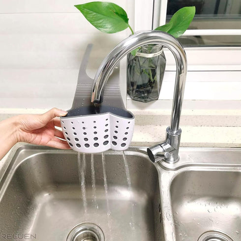 5.7 3.22 2.2" Silicone Sponge Holder For Kitchen Sink - Over The Faucet Sink Sponge Holder Hanging, x x Convenient Size