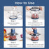 La Reveuse Food Processor, Electric Chopper with 7-Cup Glass Bowl, 300W, Blue