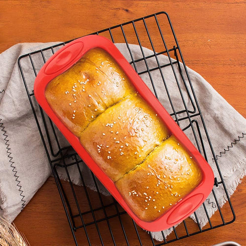 SILIVO 4 Pack Mini Loaf Pans - Nonstick Silicone Baking Pans for Small Loaf and Meatloaf - 5.7x2.5x2.2 Inch