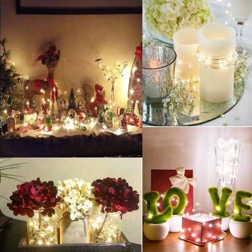 CR2032 Operated,6.6Ft/2Meter 20 6 Pack) BXROIU Fairy Lights Battery LEDs Micro Silver Wire String Lights for Bedroom