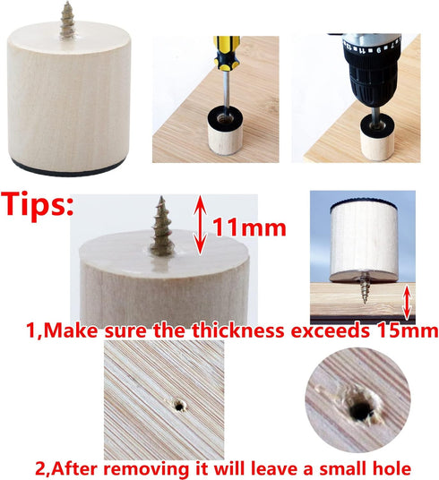 Non Slip Feet for Cutting Board, Self Adhesive Wooden Foot, Feet for Cutting Board Appliance