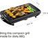 Chefman Electric Smokeless Indoor Grill, Non-Stick Cooking Surface & Adjustable Temperature Knob for BBQing, Black