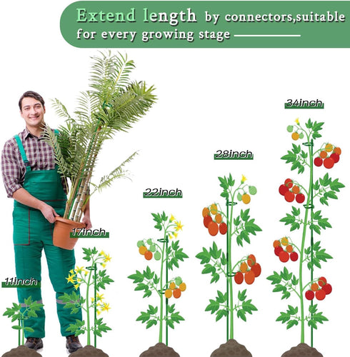 17inch &11inch 16Pcs 20 Plant Stakes SupKing Adjustable Length Plant Support Stake Orchid Stick with Clips for Indoor