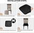 Gute Chair Seat Covers, Stretch Solid Dining Room Chair Protectors with Ties (4 Pcs, Black)