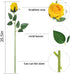 Flojery 10pcs Artificial Rose Flowers, Long Stem Fake Silk Roses for DIY Wedding Bouquet & Home Decor (Yellow)