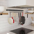 Wallniture Casto 30" Gourmet Kitchen Rail with 15 S Hooks for Hanging Utensils and Cookware, Frosty Black