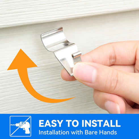 MIUKAA Vinyl Siding Hangers Hooks (8 Pack) - Sturdy No Hole Hooks for Hanging Outdoor Decorations