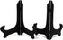 CVHOMEDECO. Antique Distressed Black Wooden Plates Rack, Set of 2, 9 Inch Folding Display Stand for Home Décor