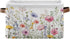 Herbal Wildflowers 1pc Storage Basket, Large Collapsible Canvas Organizer with Handle for Home Office Decor