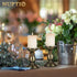 2 Pcs Bronze Iron Pillar Candle Holders, Ideal for 3" Pillar Candles, Gifts for Wedding, Home, Spa