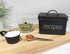 AuldHome Farmhouse Enamelware Recipe Box (Black) for 4 x 6 Inch Recipe Cards
