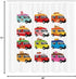 Ambesonne Truck Shower Curtain, Colorful Food Truck Illustration, Cloth Fabric Bathroom Decor Set with Hooks, 69" W x