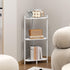 Wisuce Essentials 3 (White3 Corner Shelf Stand - Tier Bamboo Small Corner Bookshelf for Office Kitchen Bedroom Plant