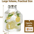 Snuvid 1 Gallon thickened Square Glass Pitcher with Lid, Classic Stripes Water Pitchers for Fridge, Borosilicate Glass