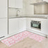 Spring Kitchen Rugs Set of 2, Pink White Daisy Flower Door Mat Non Slip Floor Rugs for Home Kitchen Room Decor